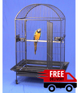 Parrot-Supplies Miami Premium Dome Top Macaw Parrot Cage - Black